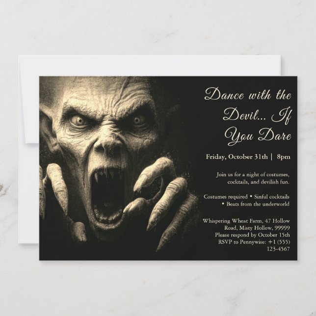 Demon Night Halloween Costume Party Invitation (Front)