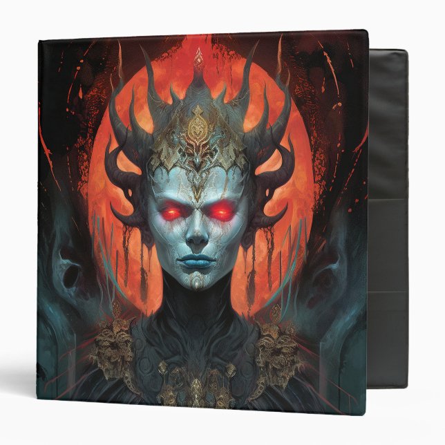 Demon Queen Dark Goddess Fantasy Art 3 Ring Binder (Front/Inside)
