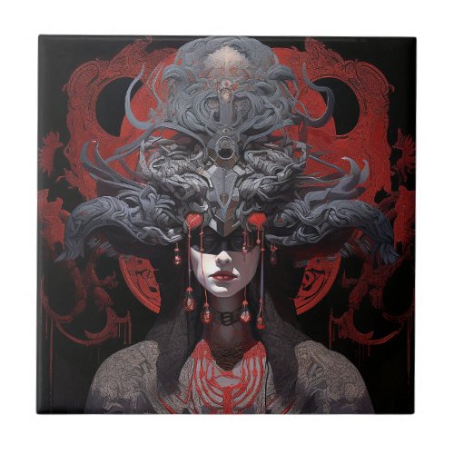 Demon Queen Fantasy Art Ceramic Tile