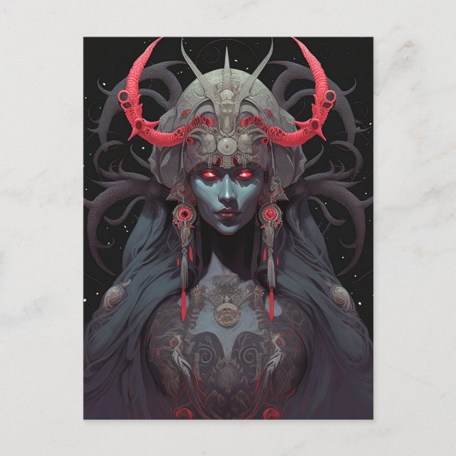 Demon Queen Fantasy Art Postcard (Front)