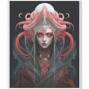 Demon Queen Fantasy Art Sticker