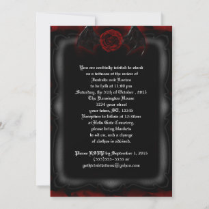 Demon Rose Framed Goth Wedding Invitations