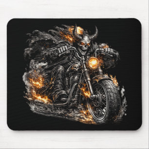 Demon Skull Biker Motorcycle Mouse Pad