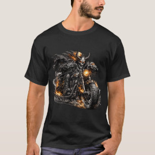 Demon Skull Biker Motorcycle T-Shirt