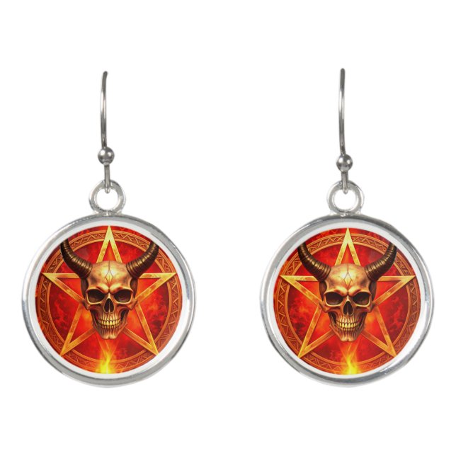Demon Skull Earrings (Front)