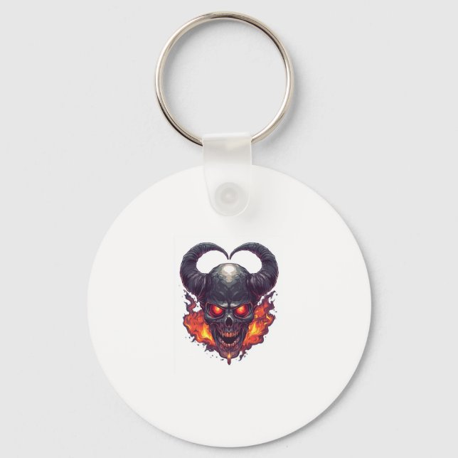 Demon Skull Firestorm Keychain (Front)
