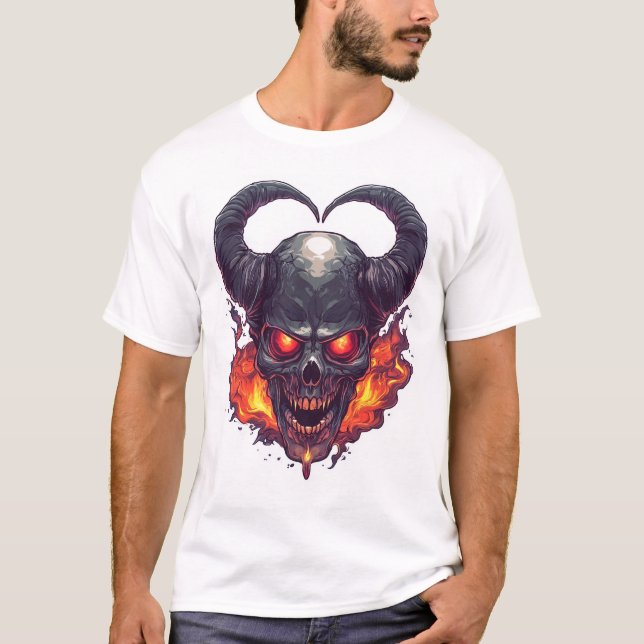 Demon Skull Firestorm T-Shirt (Front)