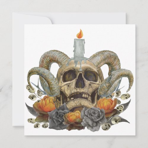 Demon Skull Gothic Samhain Pagan Sabbat Holiday Card