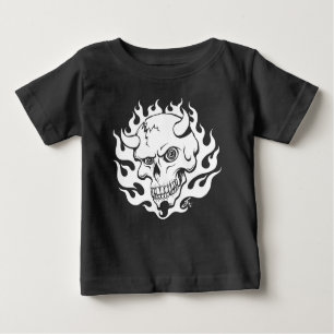 Demon Skull in Flames Baby T-Shirt
