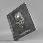 Demon Skull Leather Look Metal Chrome Custom<br><div class="desc">This design was created though digital art. It may be personalized in the area provide or customizing by choosing the click to customize further option and changing the name, initials or words. You may also change the text color and style or delete the text for an image only design. Contact...</div>