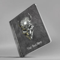 Demon Skull Leather Look Metal Chrome Custom