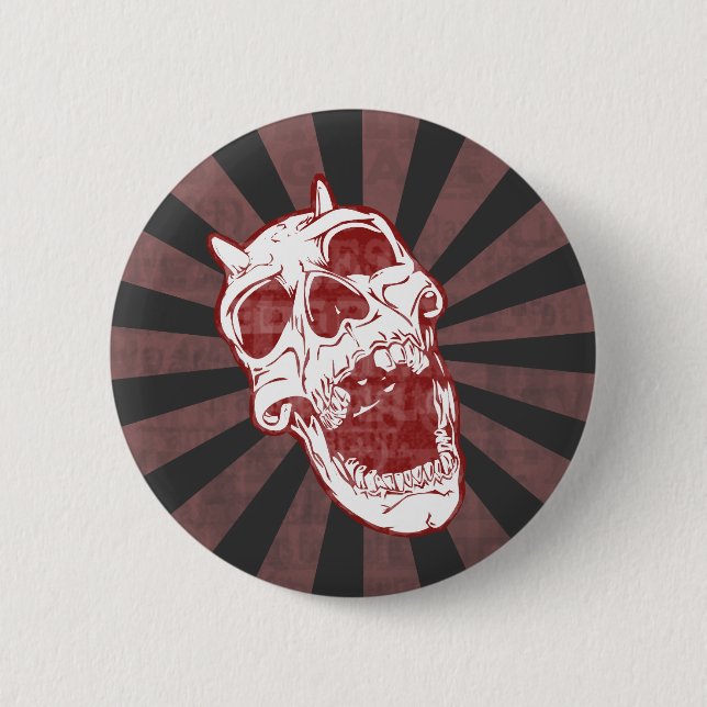 Demon Skull Pinback Button (Front)