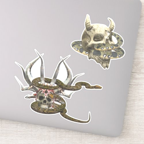 Demon Skull Python Snake Helmet Sticker