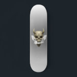 Demon Skull Smoking Skateboard<br><div class="desc">This design may be personalized by choosing the customize option to add text or make other changes. If this product has the option to transfer the design to another item, please make sure to adjust the design to fit if needed. Contact me at colorflowcreations@gmail.com if you wish to have this...</div>