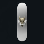 Demon Skull Smoking Skateboard<br><div class="desc">This design may be personalized by choosing the customize option to add text or make other changes. If this product has the option to transfer the design to another item, please make sure to adjust the design to fit if needed. Contact me at colorflowcreations@gmail.com if you wish to have this...</div>
