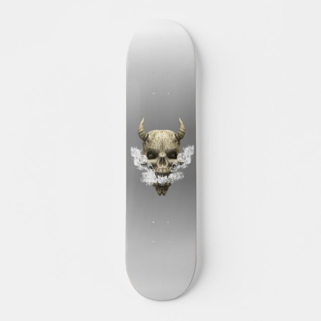 Demon Skull Smoking Skateboard (Front)