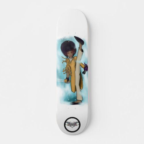 Demon slayer Afro Tia kick glowing red eyes Skateboard