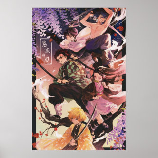 Demon Slayer Tanjirou Nezuko Zenitsu Inosuke Shin Poster
