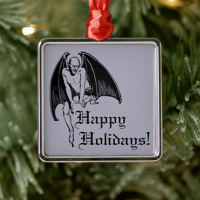 Demon Spooky Gothic Christmas Metal Ornament (Tree)