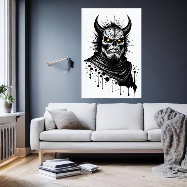 Demon the horn and yellow eyes | AI Art Poster (Creator Uploaded)