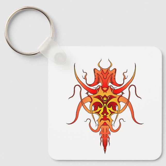 Demon Tribal Tattoo Design Keychain (Front)