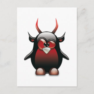Demon Tux (Linux Tux) Postcard
