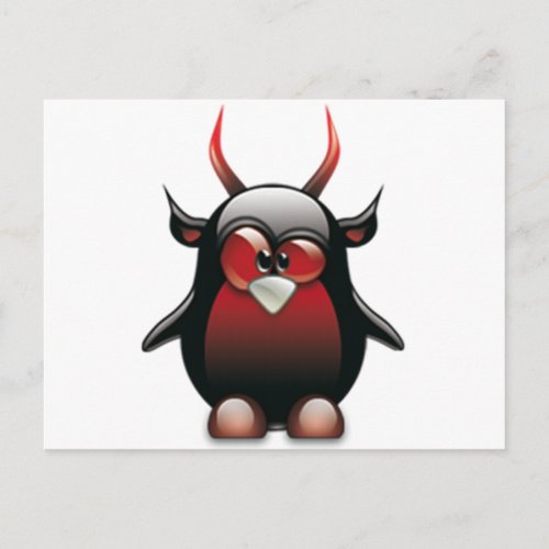 Demon Tux Linux Tux Postcard