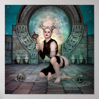 demon woman and dimensional stargate. poster