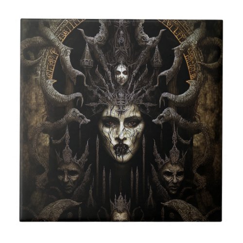 Demon Woman Monster Horror Art Ceramic Tile