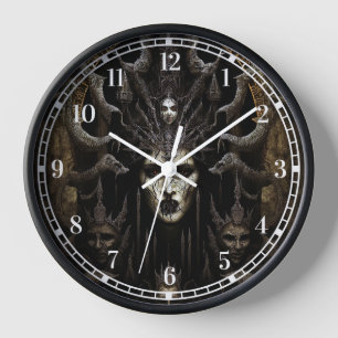 Demon Woman Monster Horror Art Clock