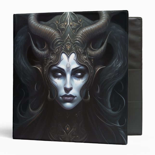Demon Woman Queen Dark Fantasy Art 3 Ring Binder (Front/Inside)
