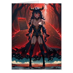 Demoness with Contact at Crossroads, Anime Demon Card