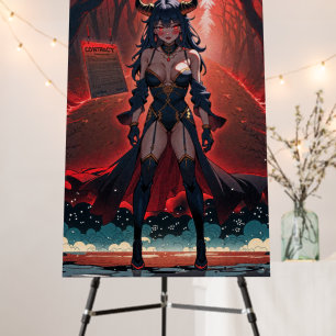 Demoness with Contact at Crossroads, Anime Demon Foam Board