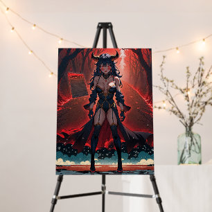 Demoness with Contact at Crossroads, Anime Demon Foam Board