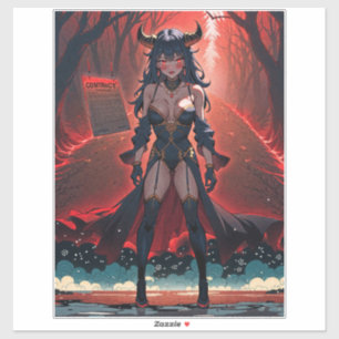 Demoness with Contact at Crossroads, Anime Demon Sticker