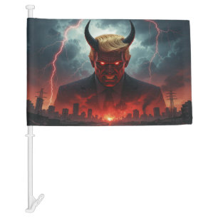 Demonic Apocalypse Shutdown Car Flag