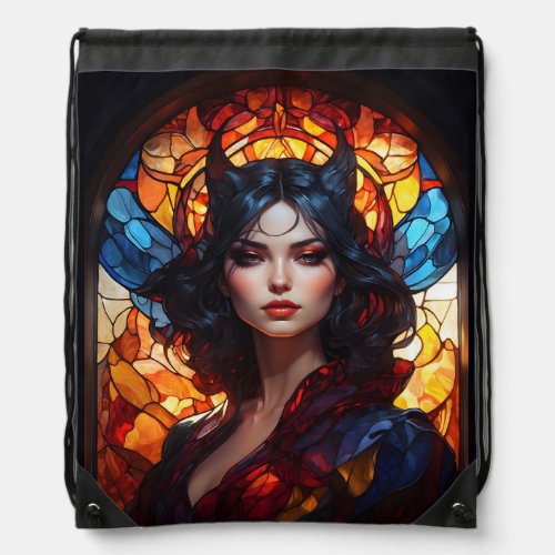 Demonic Female Entity Drawstring Bag