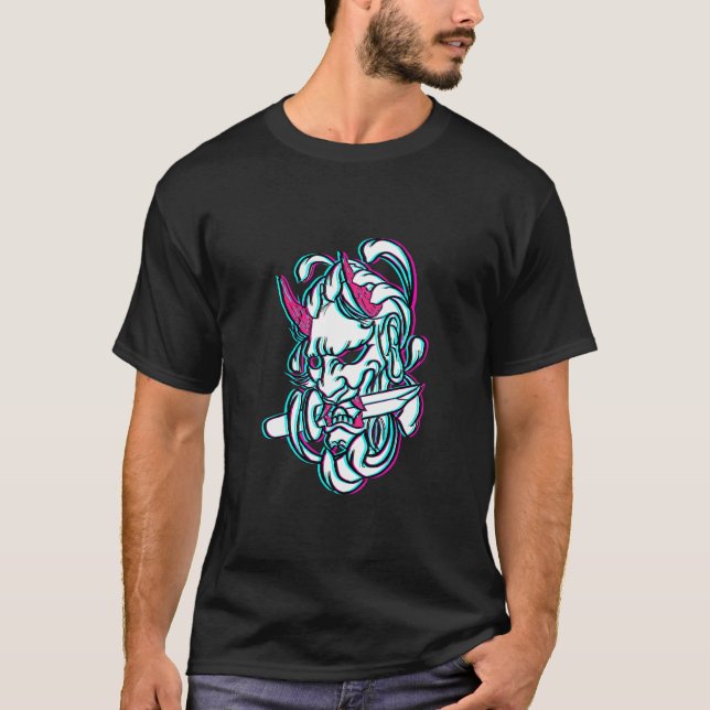Demonic Fiend Cyber Goth Punk Aesthetic  T-Shirt (Front)