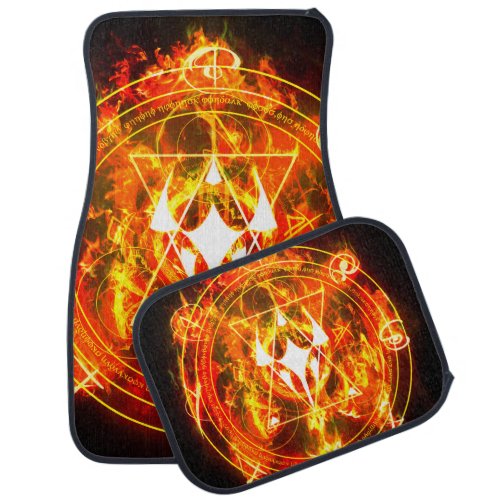 Demonic Hellfire Sigil of Chaos Infernal Red Car Floor Mat