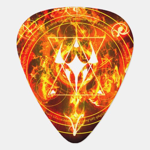 Demonic Hellfire Sigil of Chaos Infernal Red Guitar Pick