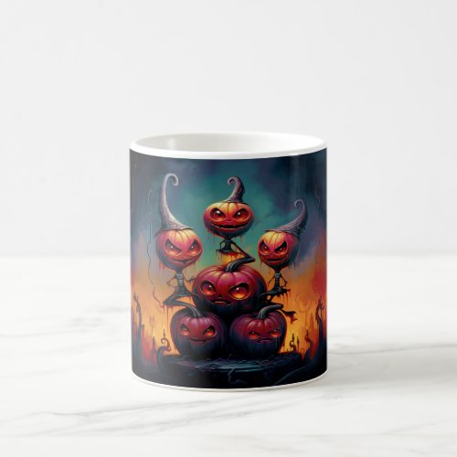 Demonic pumpkins in hell celebrate Happy Halloween Coffee Mug