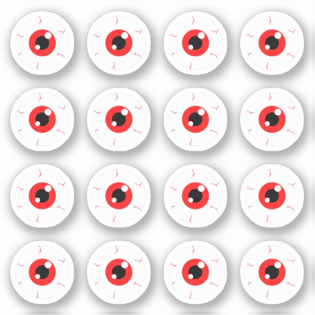 Demonic Red Eyeballs Sticker (Front)