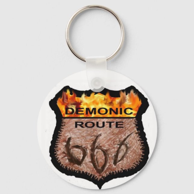Demonic Route 666 Keychain (Front)