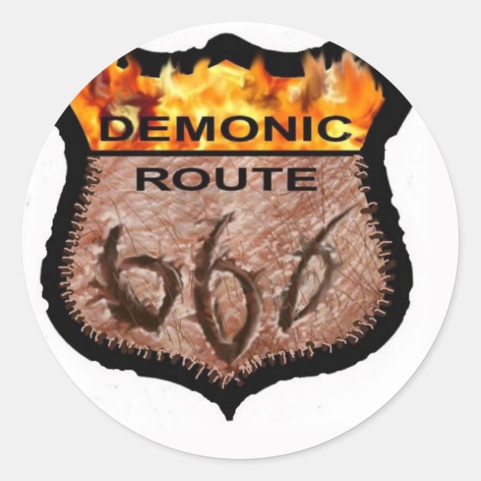 Demonic Route 666 Round Sticker