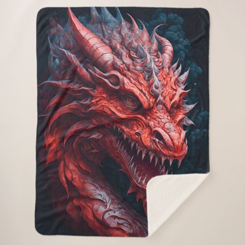 Demonistic Dragon  Sherpa Blanket