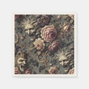 Demons of Delinquency – Gothic Floral Design Napkins