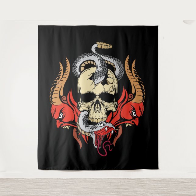 Demons, Serpent and Skull Tapestry (Front)