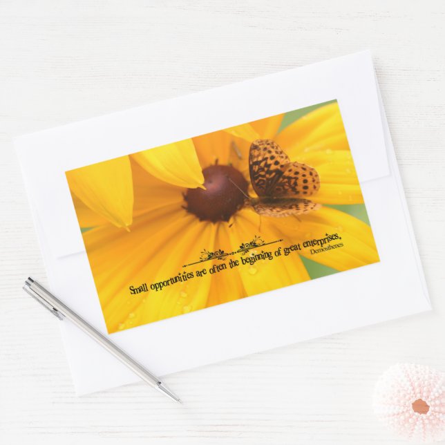 Demosthenes Inspirational Quote "Opportunities" Rectangular Sticker (Envelope)