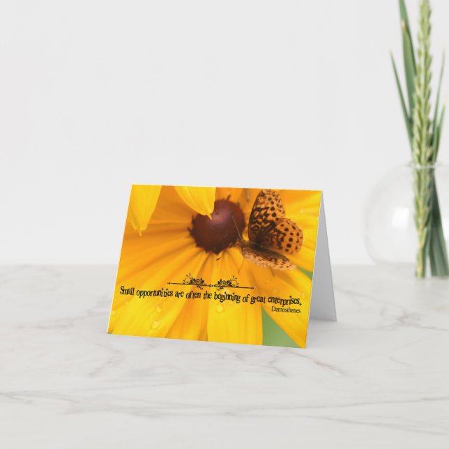 Demosthenes Inspirational Quote "Opportunities" Thank You Card (Front)