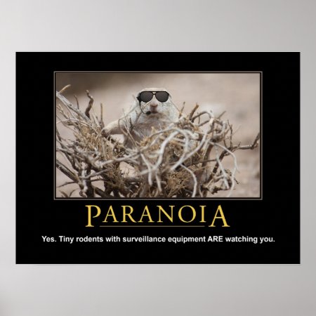Demotivational Squirrel Poster: Paranoia Poster